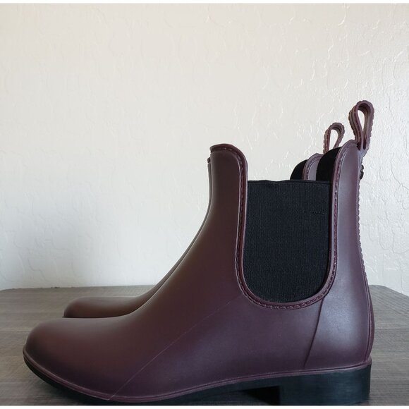 Sam Edelman Tinsley Rubber Rain Chelsea Boot Sangria Matte Women's 7 Waterproof - Picture 3 of 13